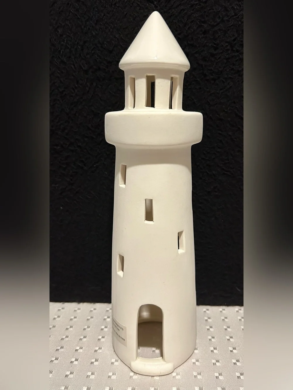 Crate & Barrel White Ceramic Lighthouse 9